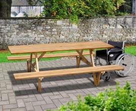 Teak Wheelchair Accessible Picnic Table - 2.4m
