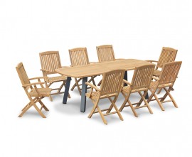 Diskus 8-Seater Teak & Metal Dining Set with Cannes Chairs (2.2m)