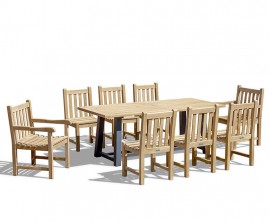 Blackrock 2m Trestle Table Dining Set with 6 York Chairs