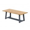 Metal and teak garden dining table