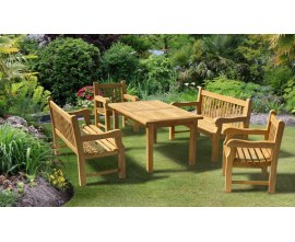 Solid Garden Table and Chairs | Gladstone Teak Dining Sets