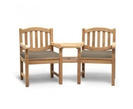 Teak Kissing Bench | Teak Jack and Jill Seat | Teak Companion Bench