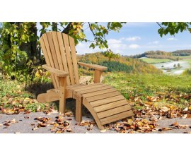 Teak Adirondack Chair with Ottoman | Classic Teak Adirondack Chair