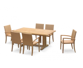 Rattan Dining Sets | Teak Garden Dining Sets | Table and Benches Sets 